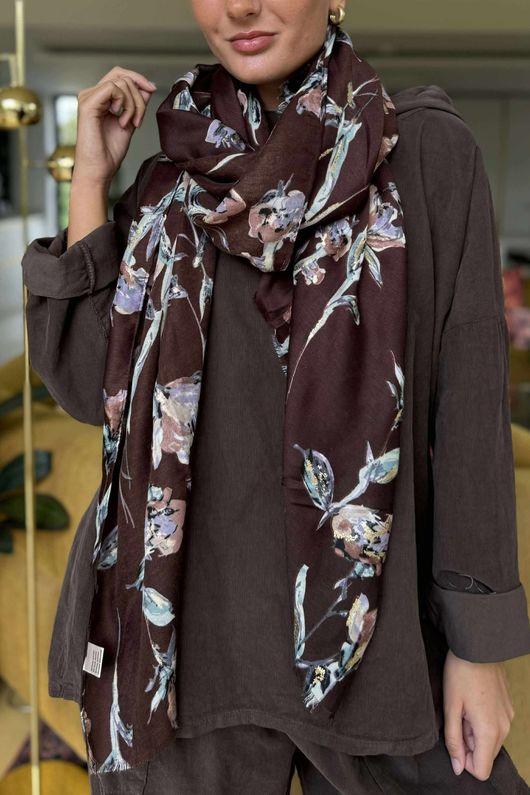 Laundry B Cooper Garden Scarf Chocolate /20 =